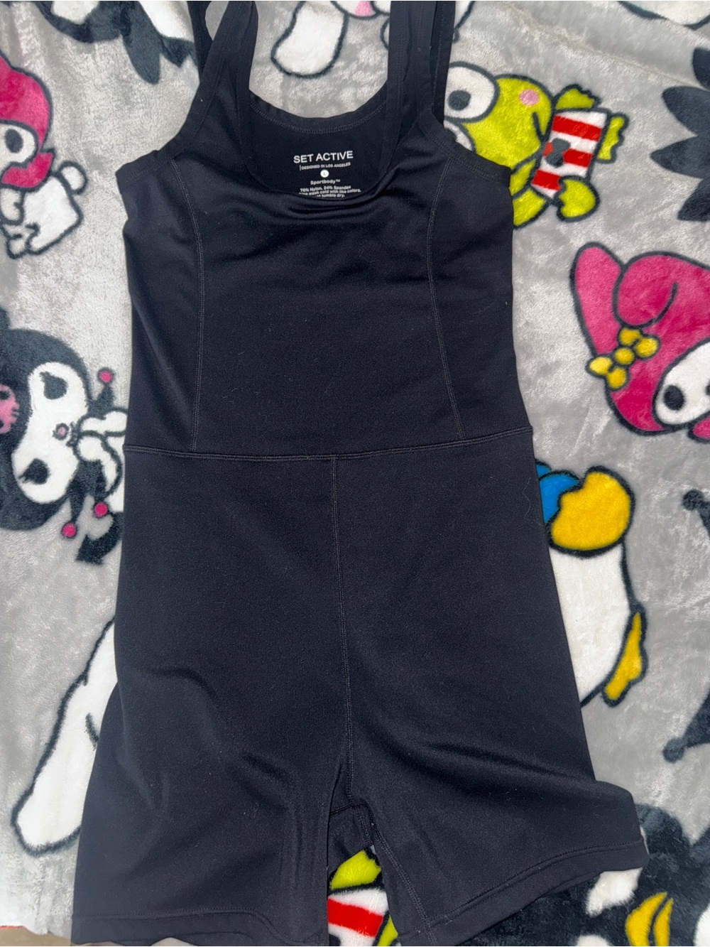 SET Active Black Athletic Romper Size L